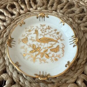 Vintage Ardalt Lenwile Trinket Butter Dish China White w/‎ Gold , 4 in